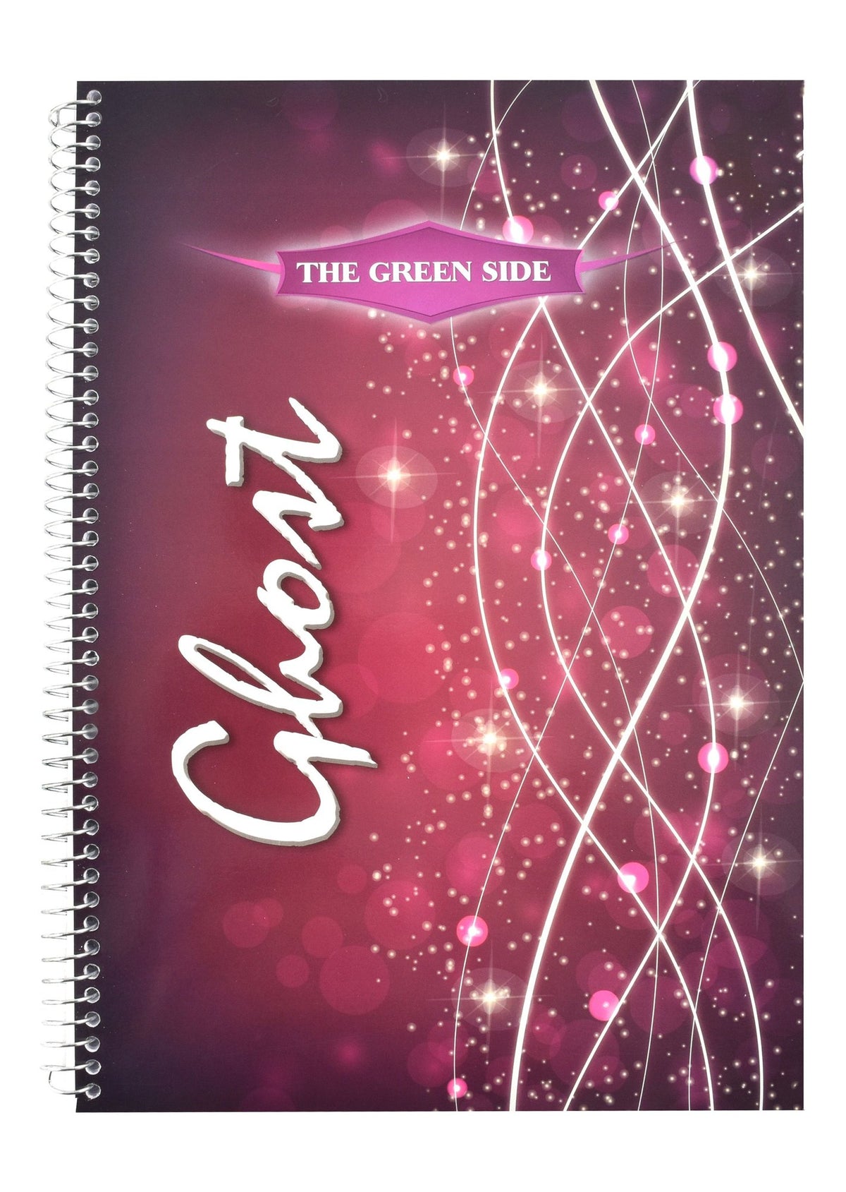 Eiffel Print Ghost A4 Purple Spiral Double Lined Notebook – 100 Sheets