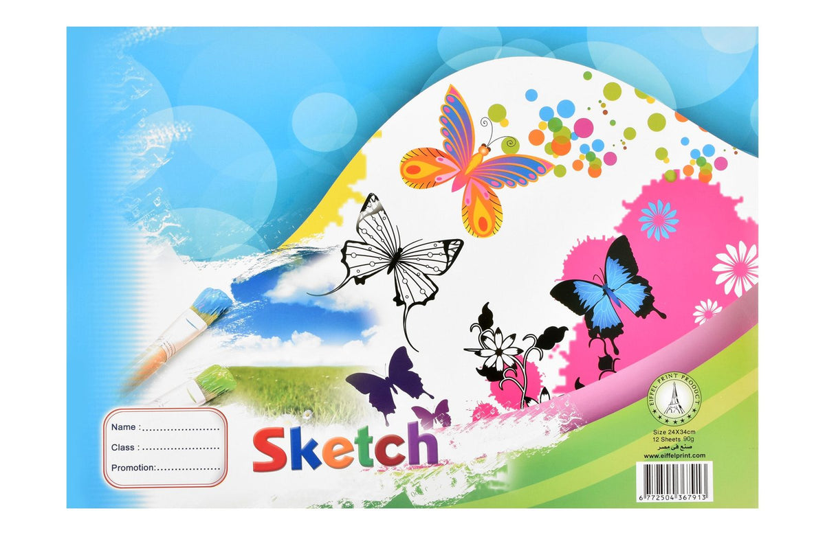 Eiffel Print Drawing Sketchbook – Large