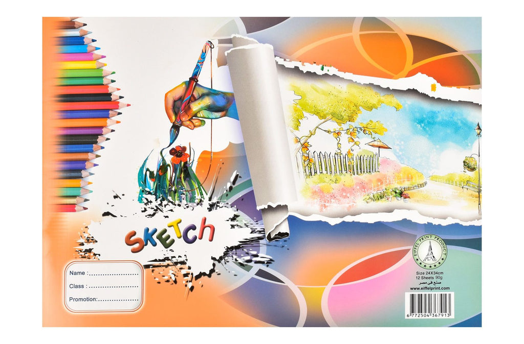 Eiffel Print Drawing Sketchbook – Large