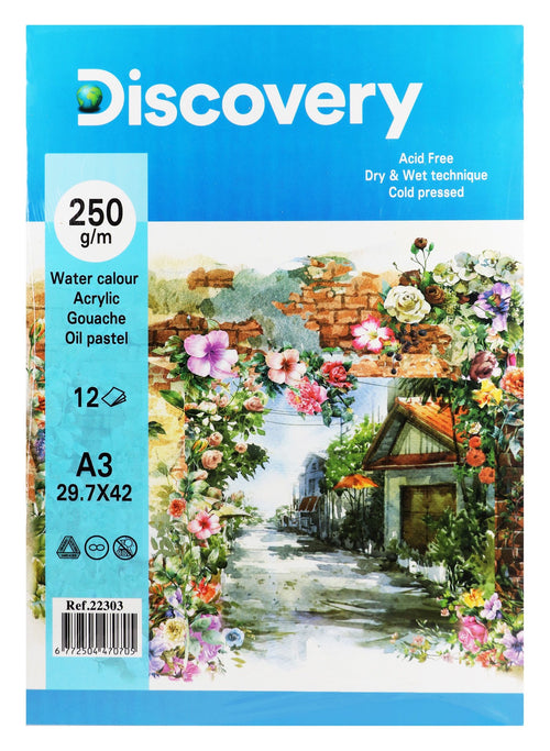Discovery A3 Cold Pressed Drawing Pad – 12 Sheets