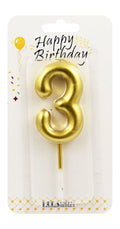 Number Birthday Candle – Gold / Silver