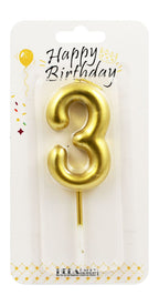Number Birthday Candle – Gold / Silver