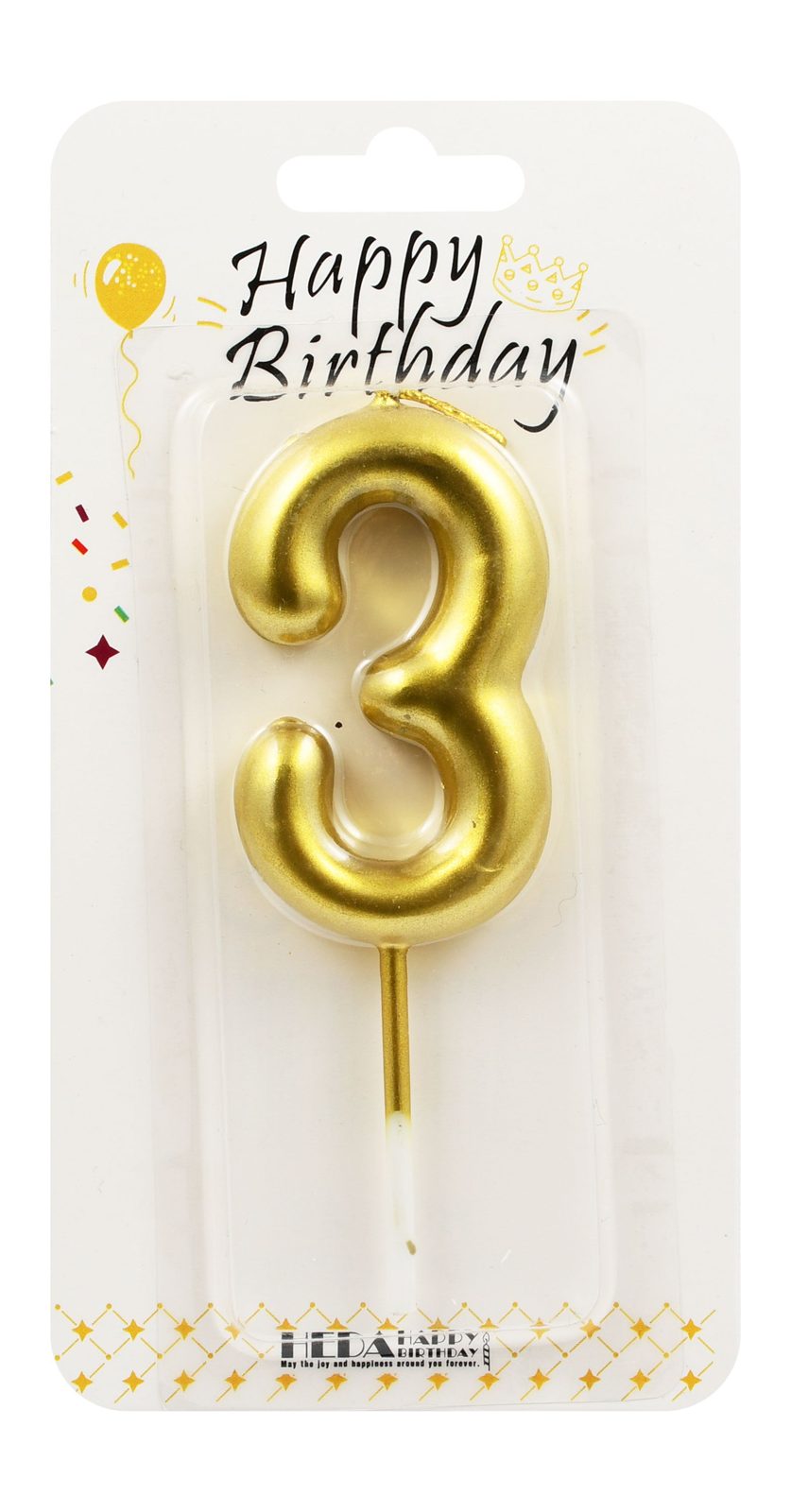 Number Birthday Candle – Gold / Silver