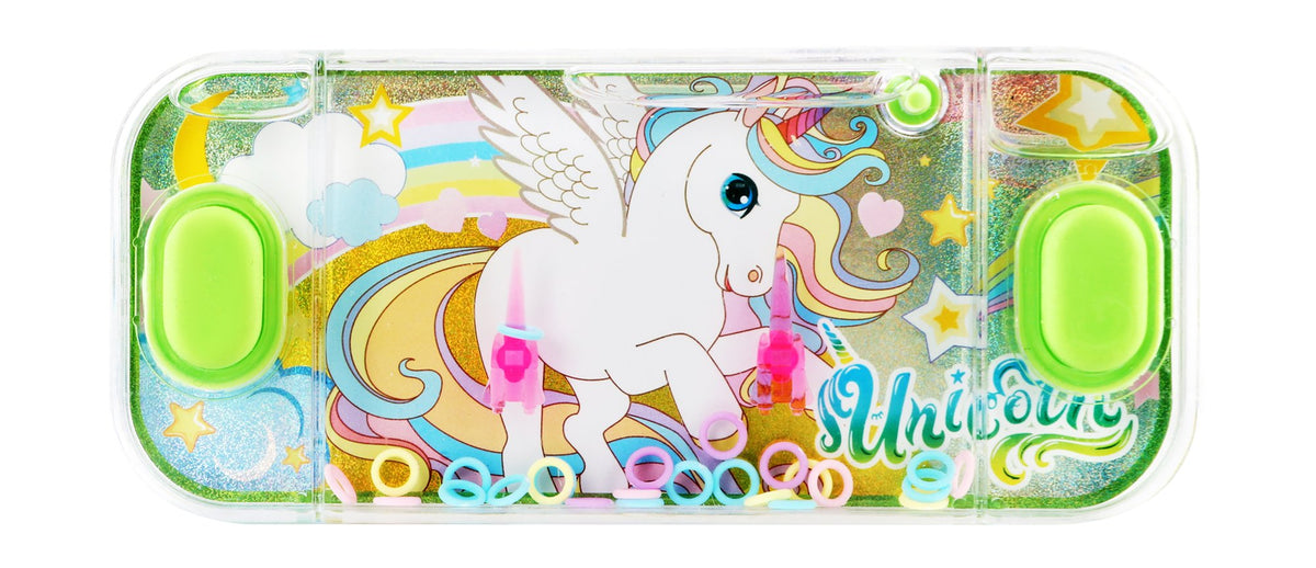 Green Unicorn Print Water Ring Toss Toy