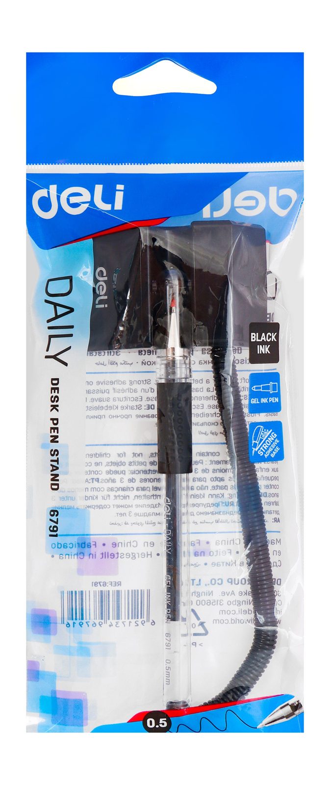 Deli Retractable Desk Ballpoint Pen – Black, 6791