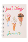 Don't Waste Summer Ice Cream Print Spiral Notebook