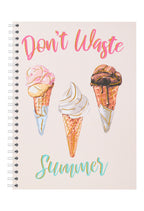 Don't Waste Summer Ice Cream Print Spiral Notebook
