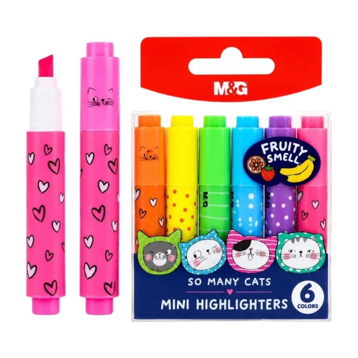 M&G Fruity Smell Mini Highlighter, 6 Neon Colors