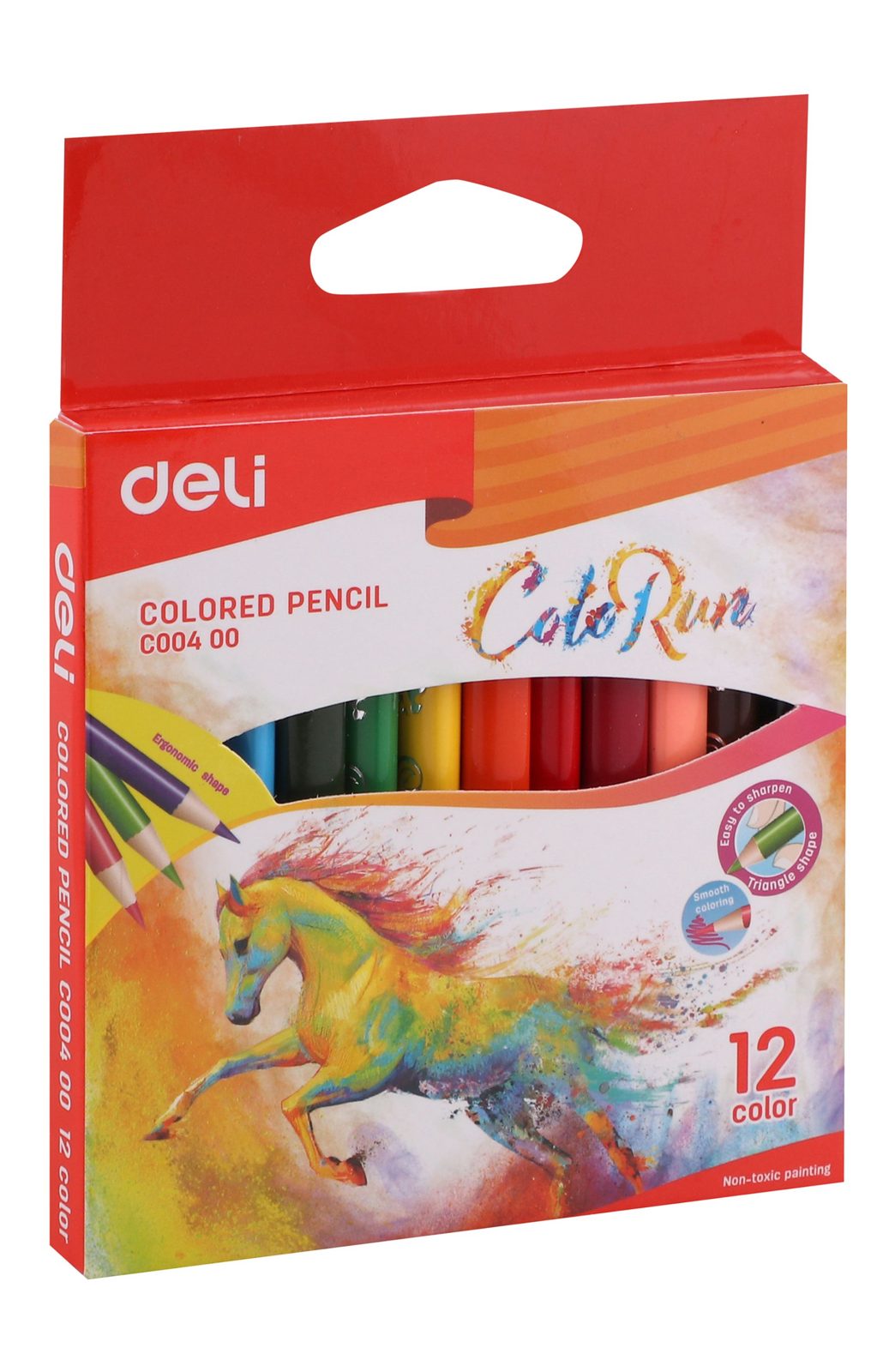 Deli Short Wooden Colored Pencils – 12 Colors