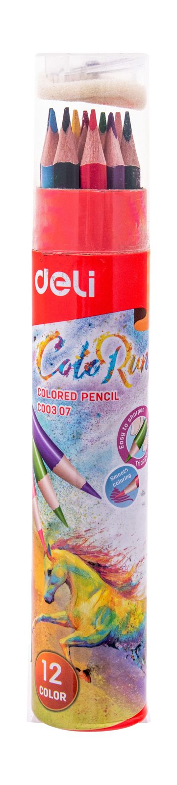 Deli Wooden Colored Pencils – 12 Colors, C00307