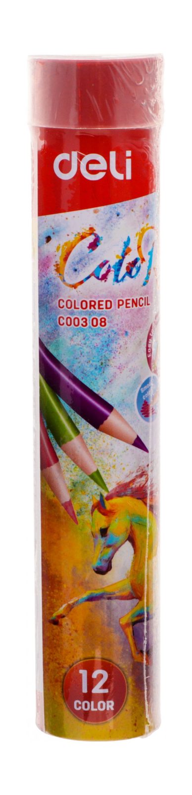 Deli Wooden Colored Pencils – 12 Colors, 00308