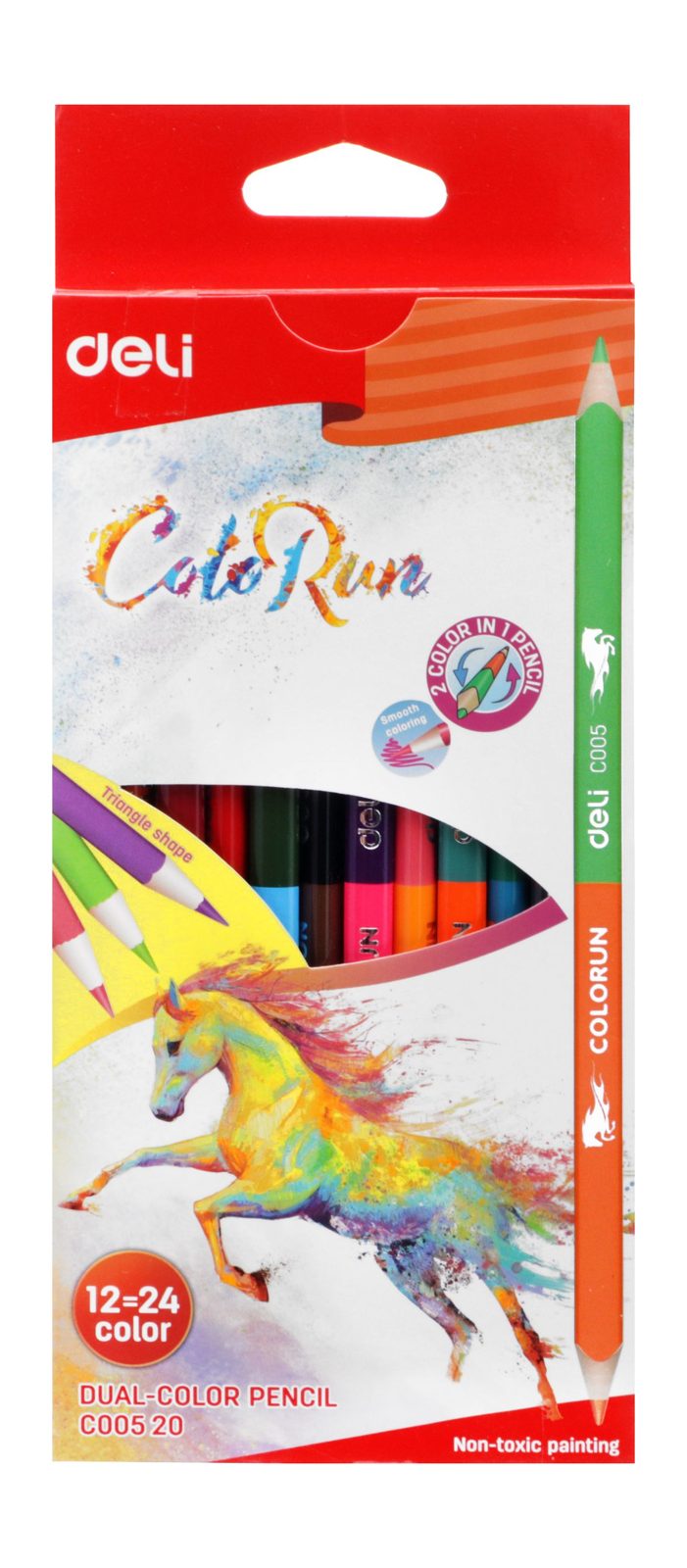 Deli Wooden Colored Pencils – 12 Colors, C00520