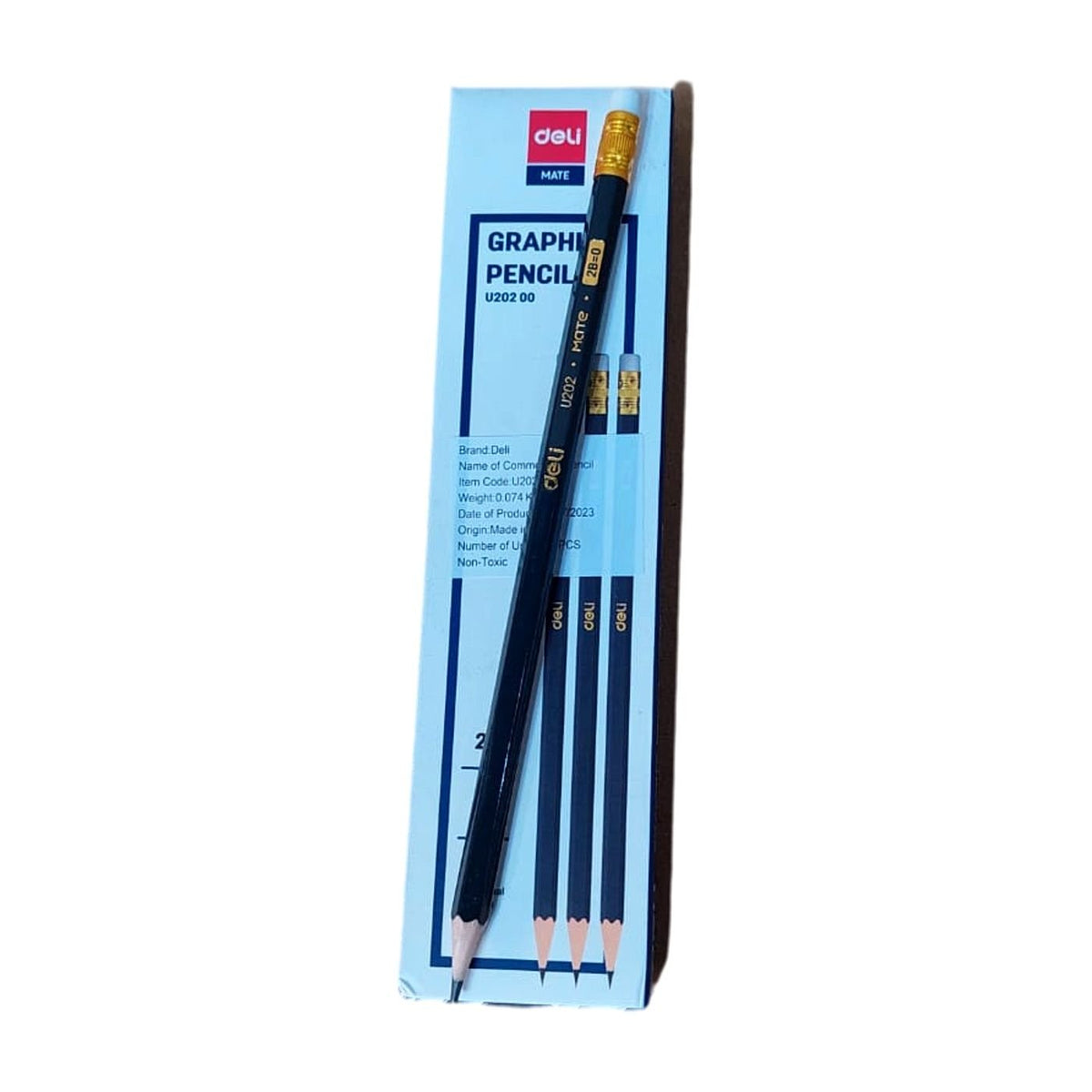 Deli 2B Graphite Pencil with Eraser Tip