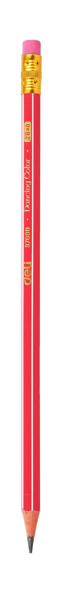 Deli Dancing Color Hexagonal 2B Pencil with Eraser Tip