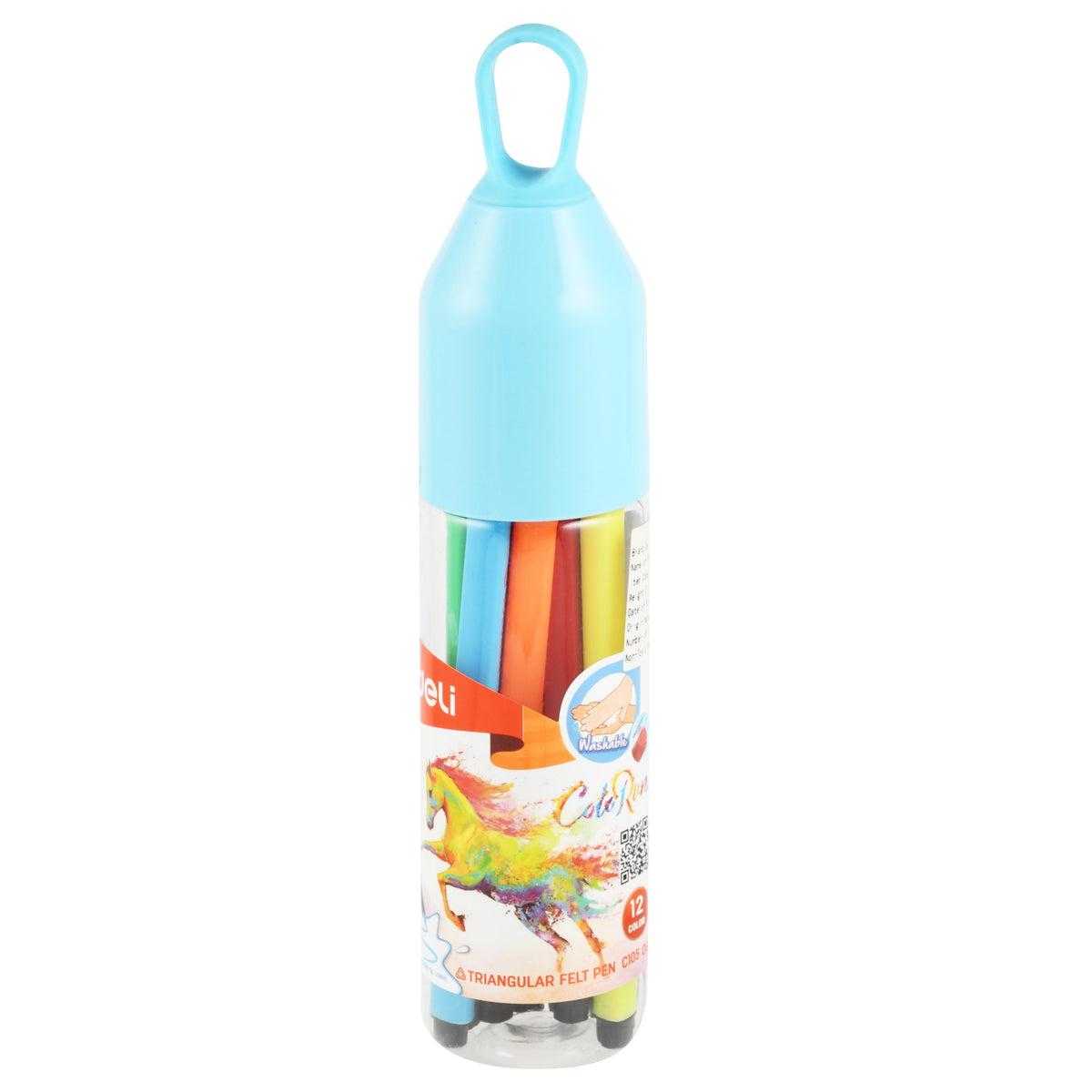 Deli Felt-Tip Pens in Tube – 12 Colours
