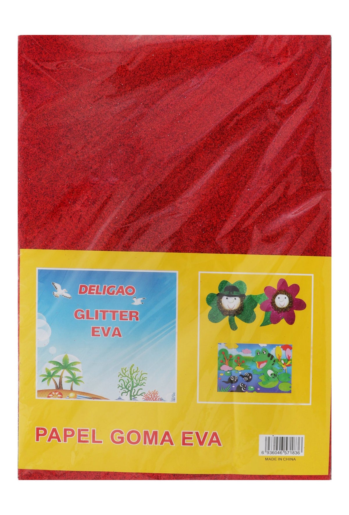 Deligao A4 Red Glittered EVA Foam Board