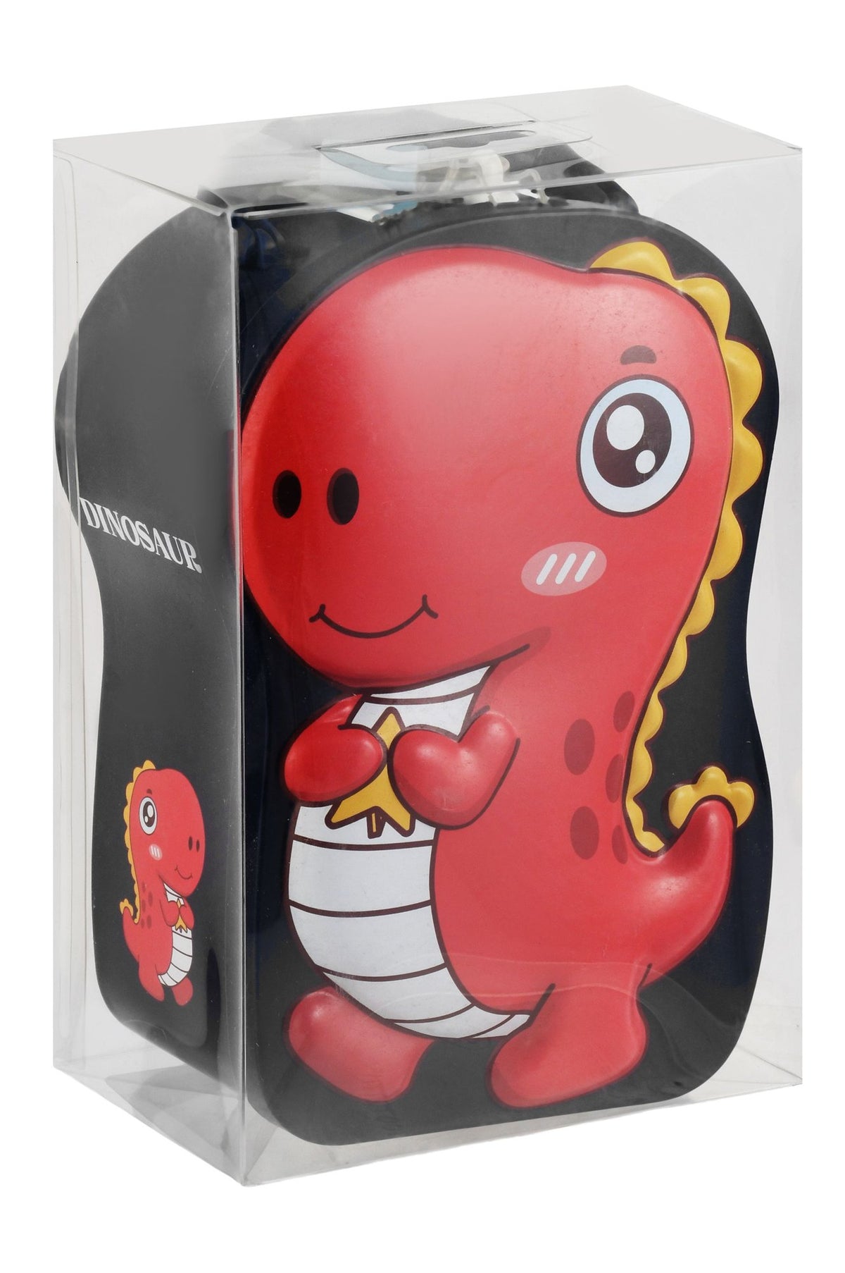 Black & Red Dinosaur Print Metallic Money Bank with Lock & Keys