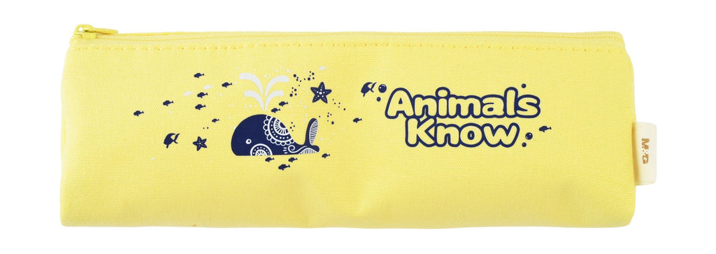 M&G Animals know Yellow Whale Print Pencil Case
