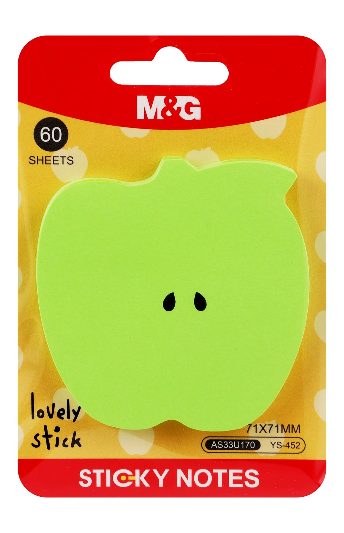 M&G Pink Heart Shaped Sticky Notes – 71x71mm