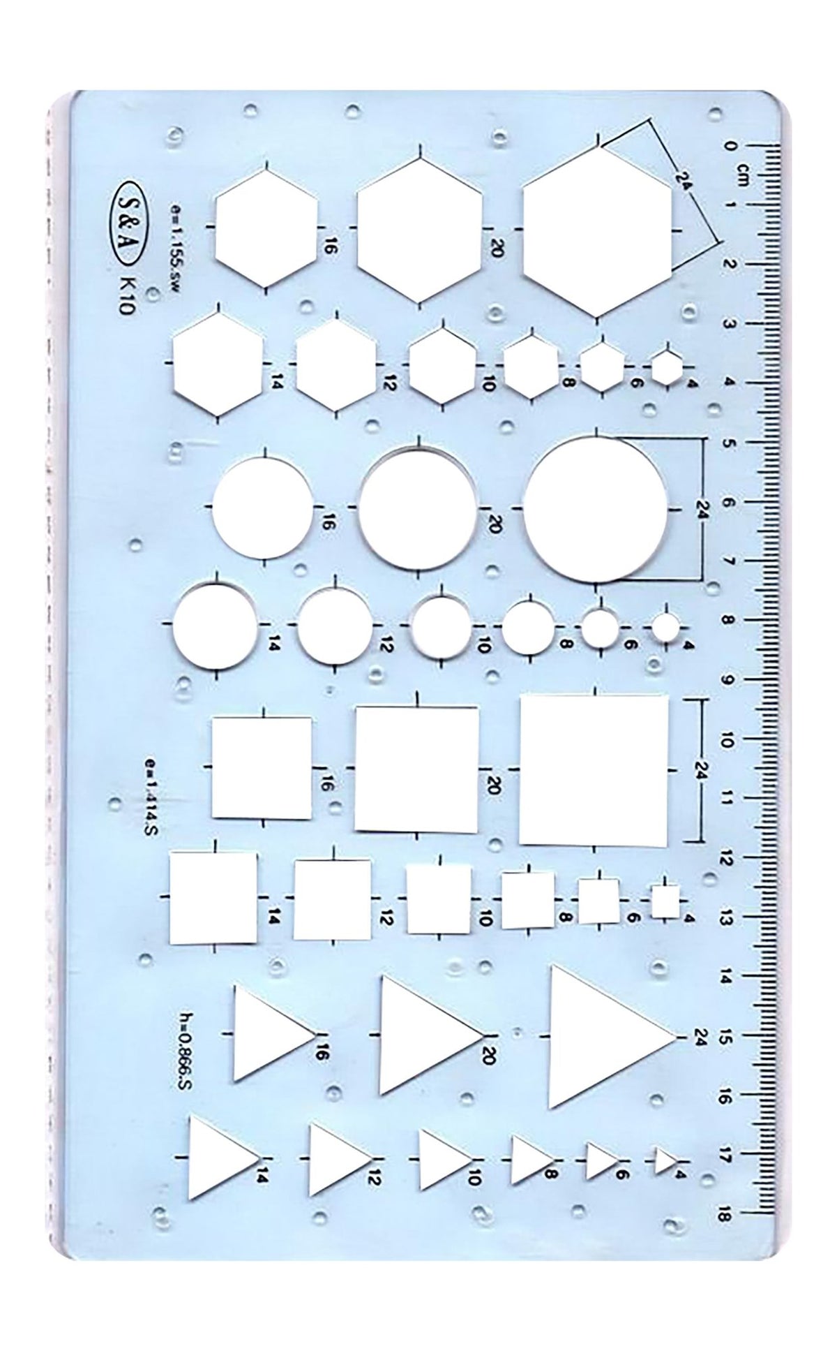 Samir & Aly Blue Combination Template Stencil Ruler