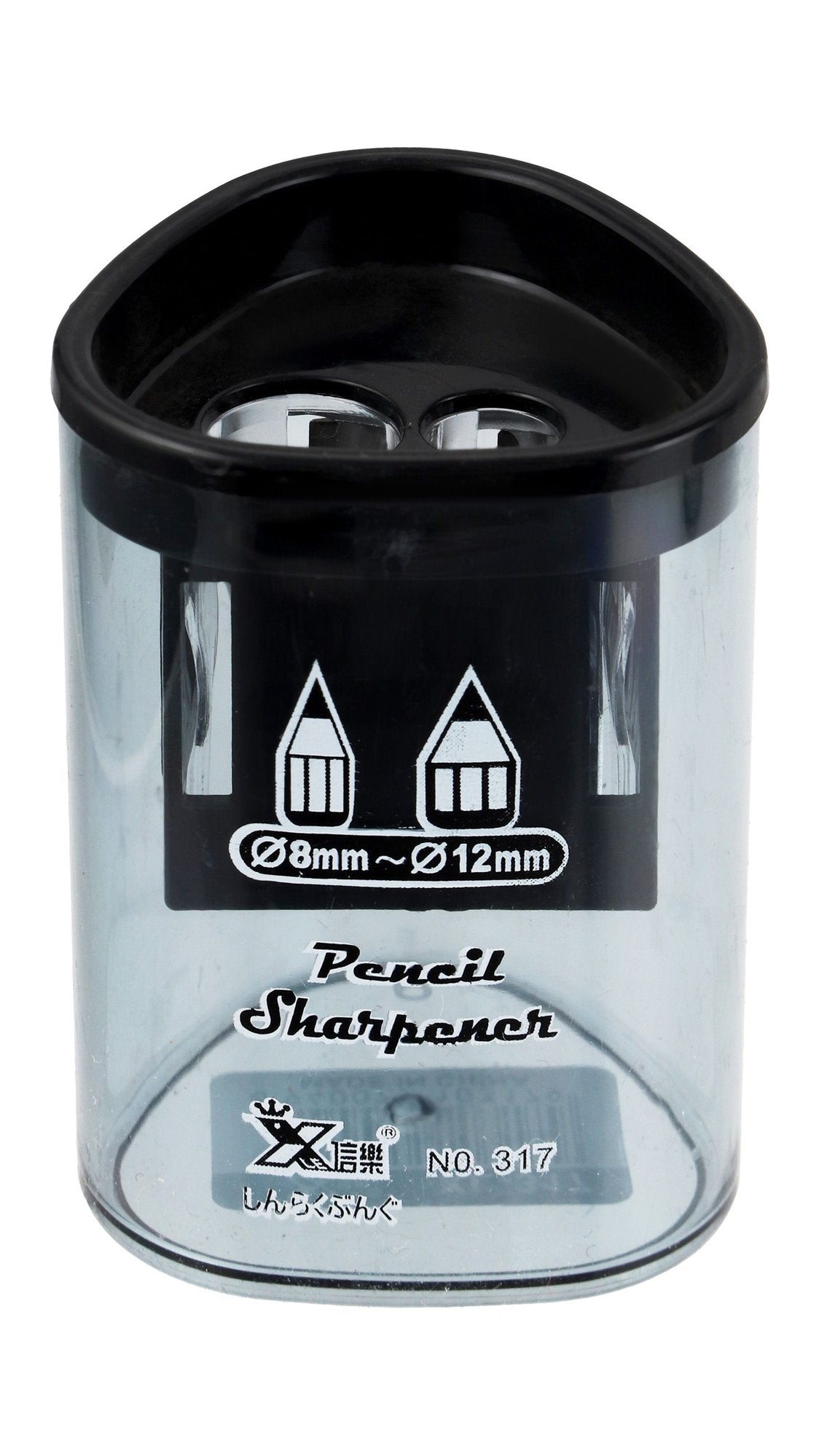 Xinle Clear & Blue 8-12mm 2 Hole Pencil Sharpener