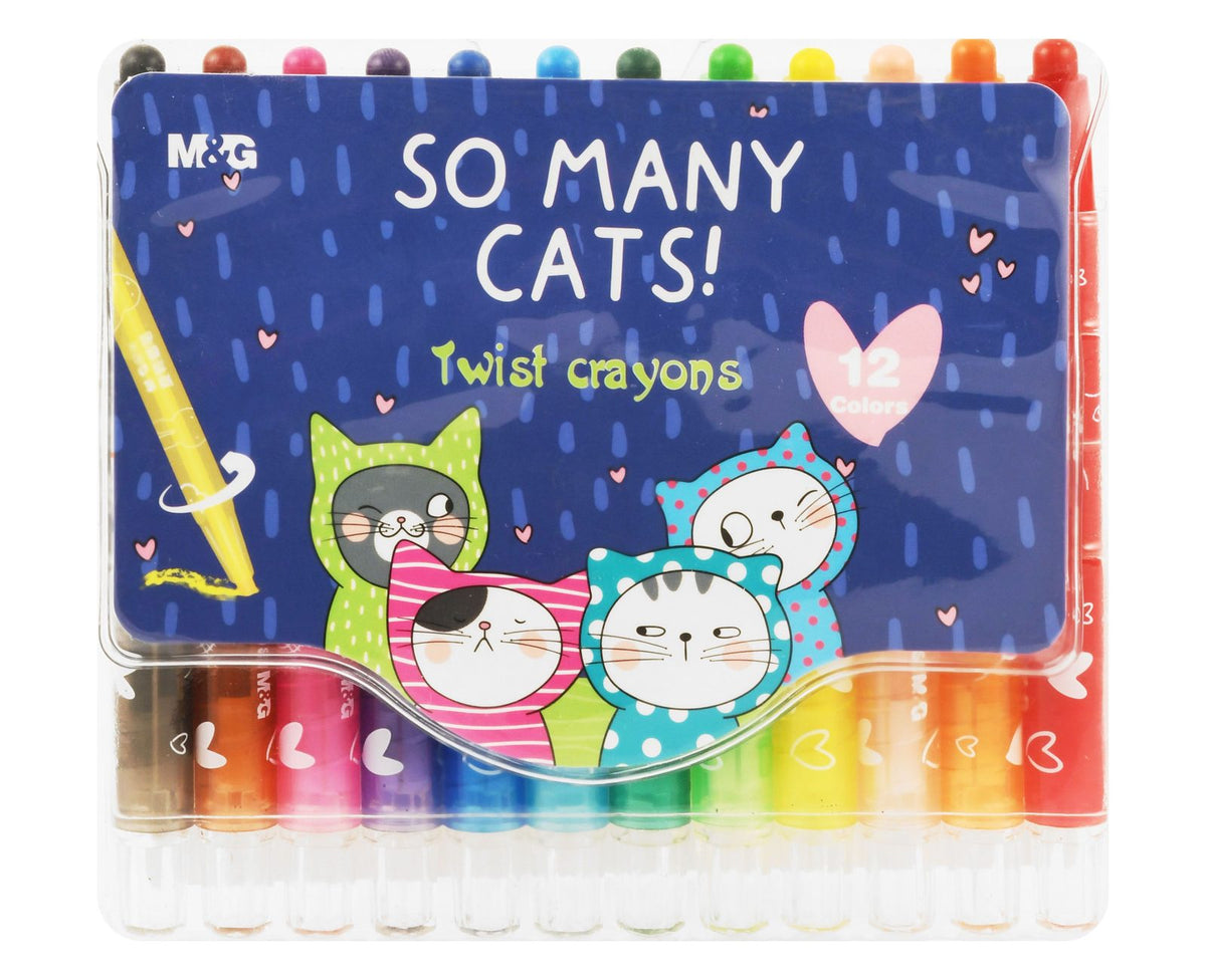 M&G Twist Wax Crayons – 12 Colors