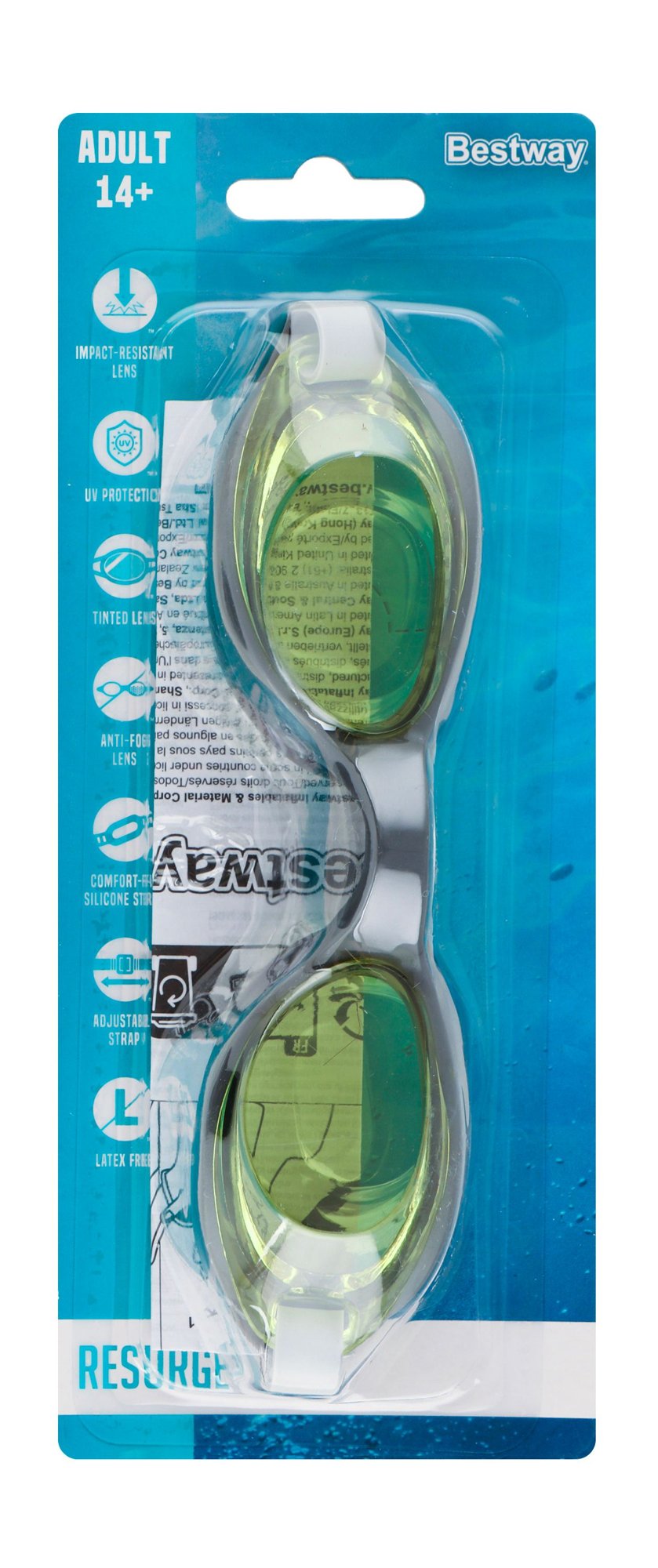 Bestway Resurge Black & Gray Swimming Goggles for Adults