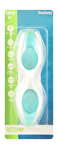 Bestway Accelera Green & White Swimming Goggles for Kids