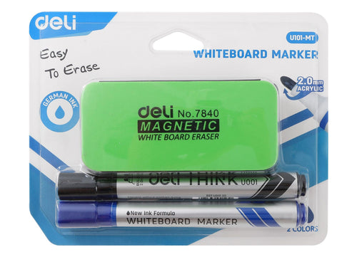 Whiteboard Markers – 2 Colors + Eraser
