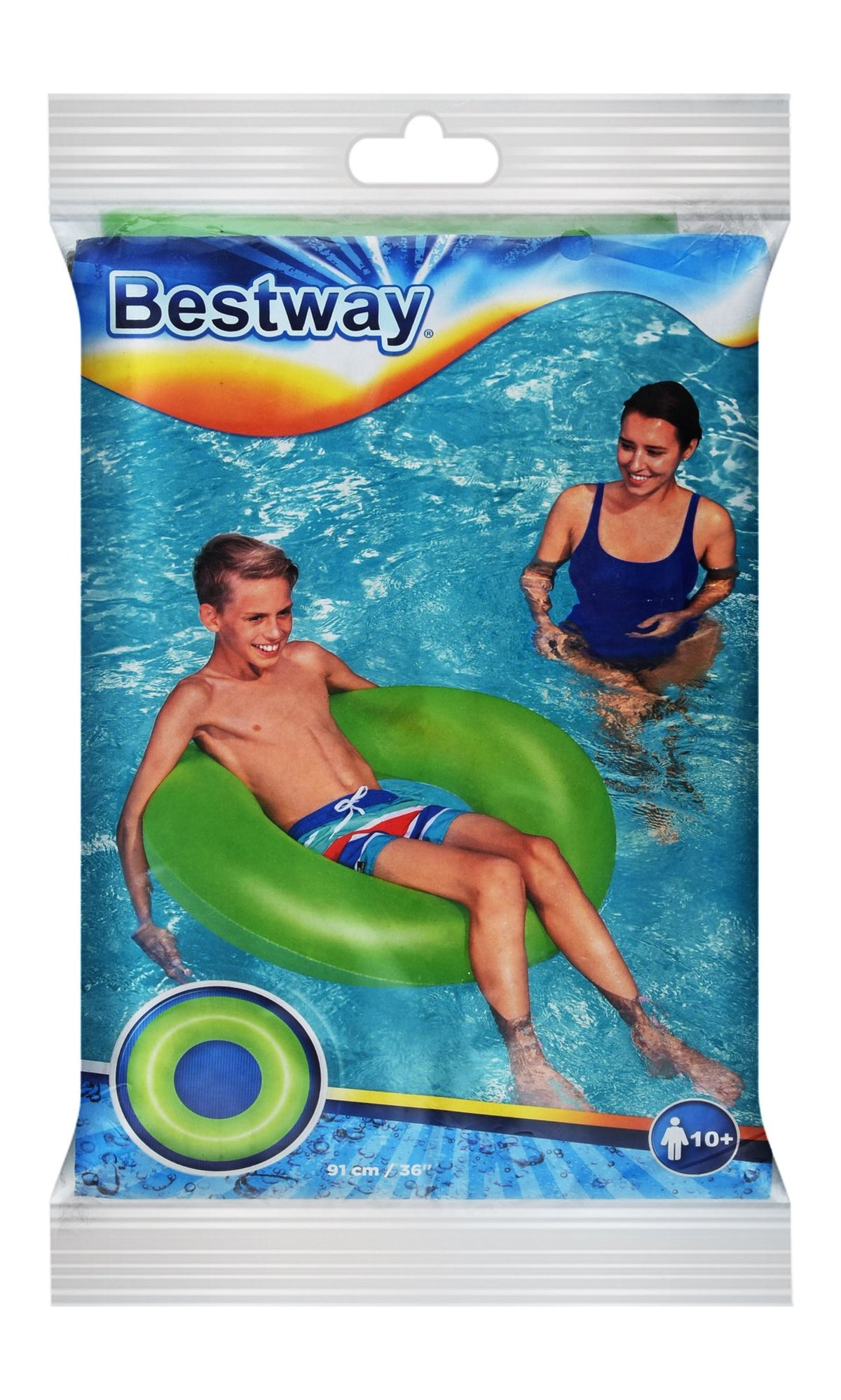 Bestway Frosted Neon Orange 91cm Inflatable Swimming Ring