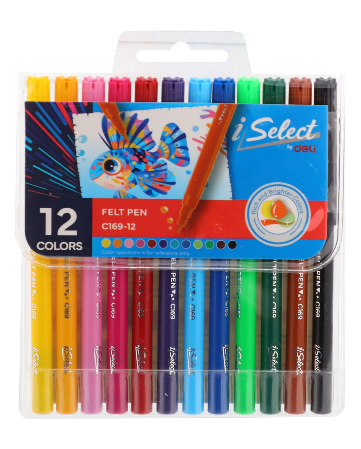 Deli Felt-Tip Markers – 12 Colors