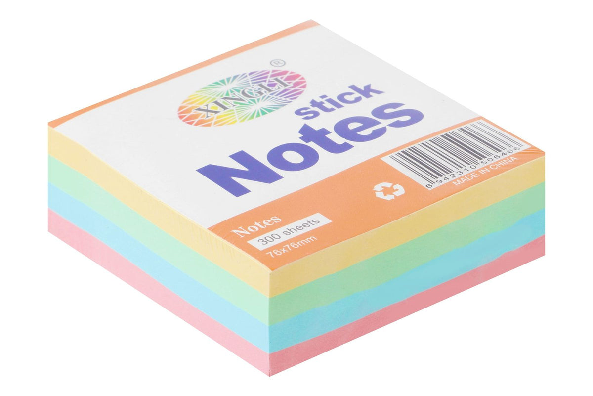 Neon Sticky Note Cube 3 × 3 in – 5 Colors, 300 Sheets