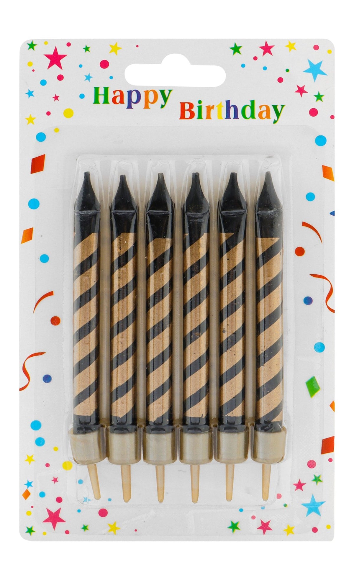 White & Silver Birthday Candles with Holders