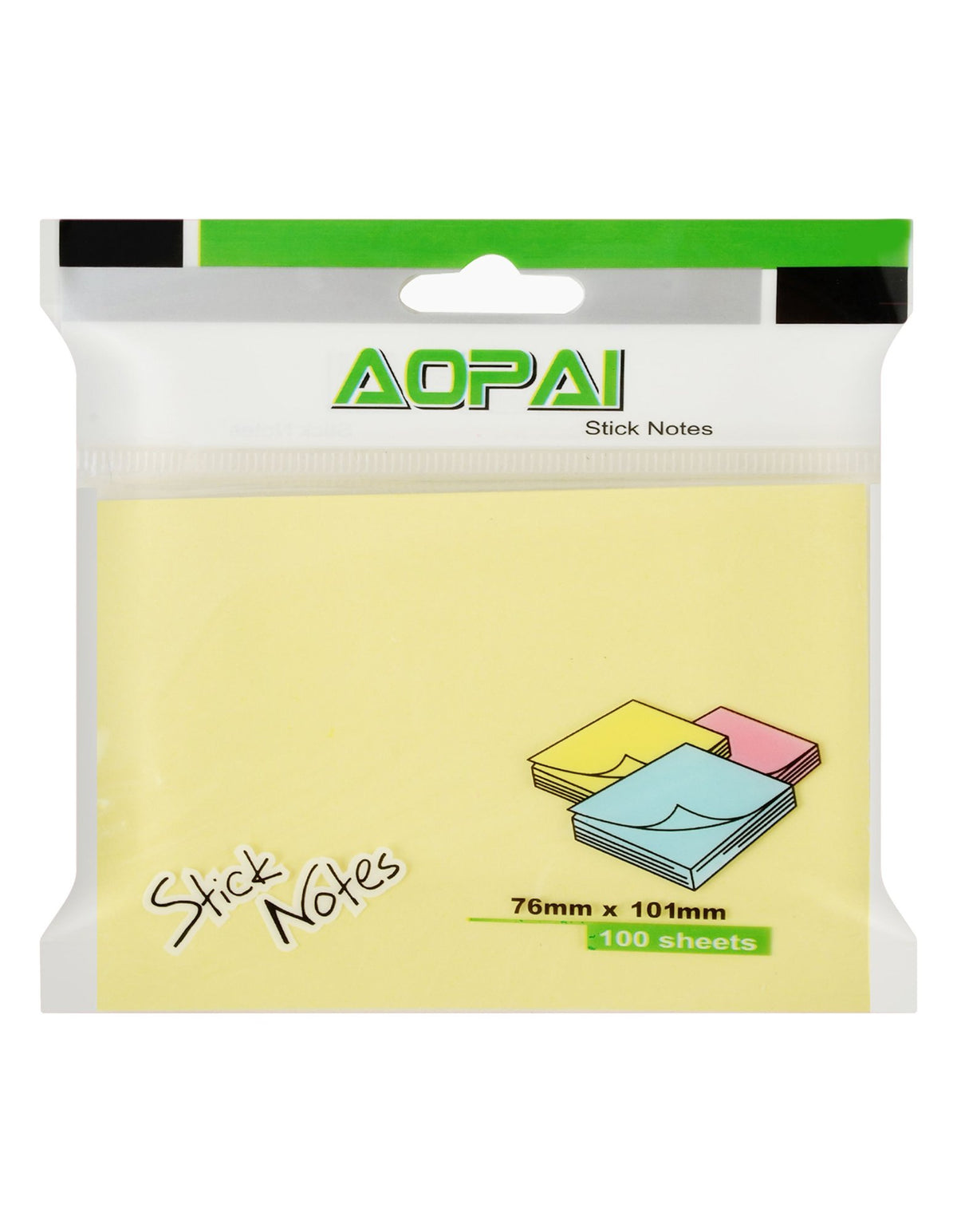 Aopai Yellow Sticky Notes – 76x101mm