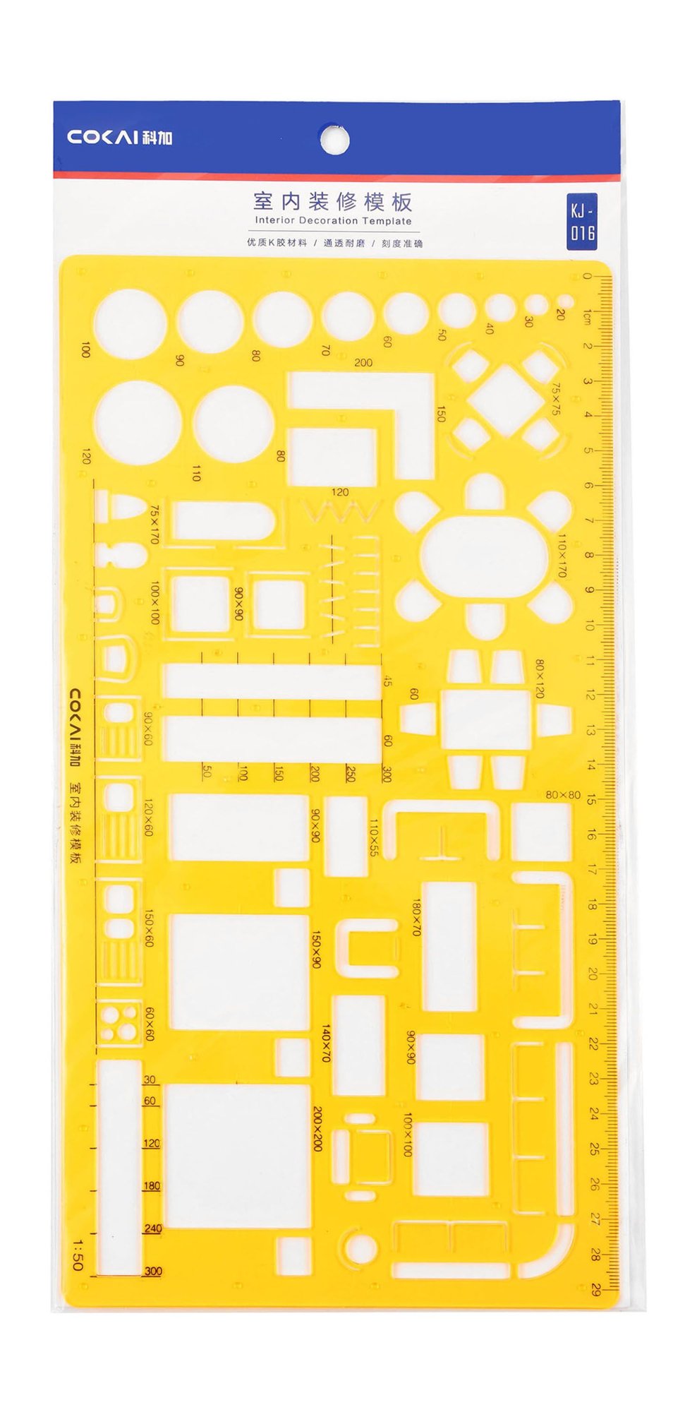 CoKai Orange Interior Decoration Stencil Ruler