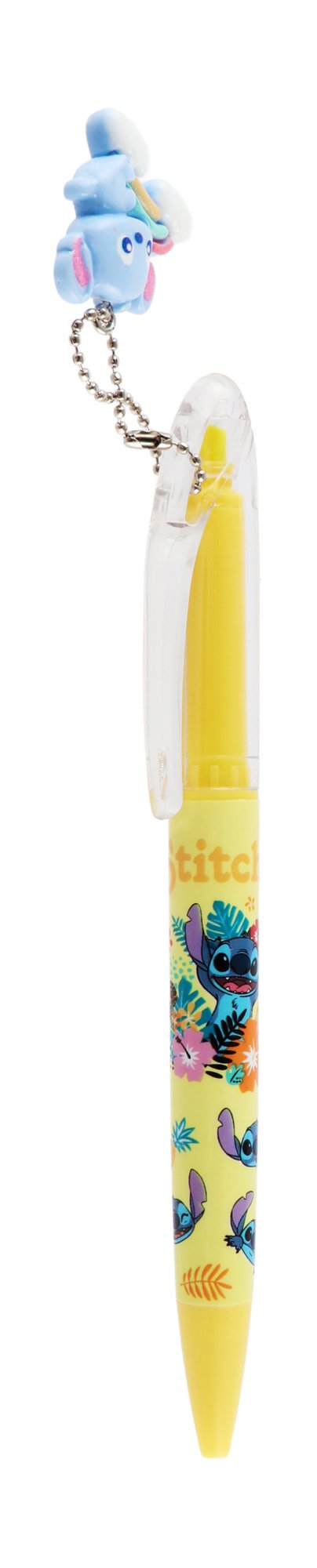 2in1 0.7mm Blue Ink Pen & Purple Ink Marker with Stitch Shaped Keychain