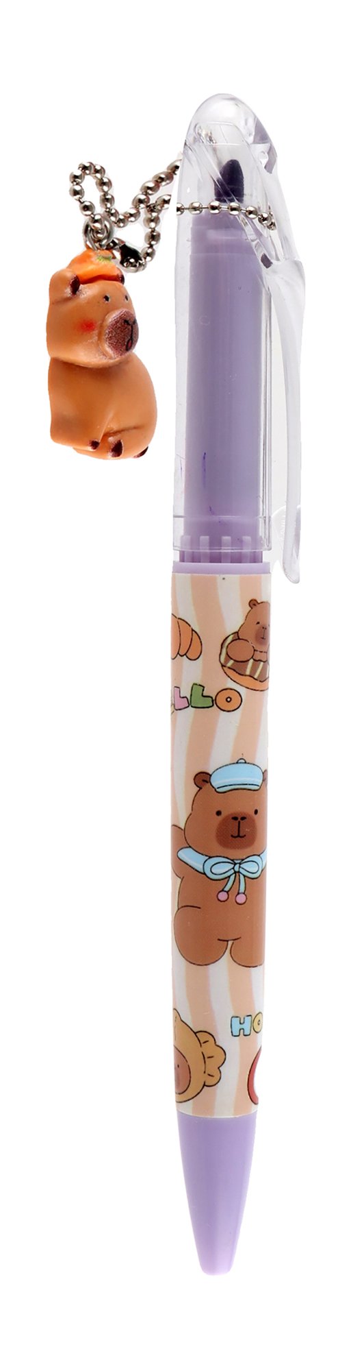 2in1 0.7mm Pink Ink Marker & Blue Ink Pen with Teddy Bear Shaped Tip