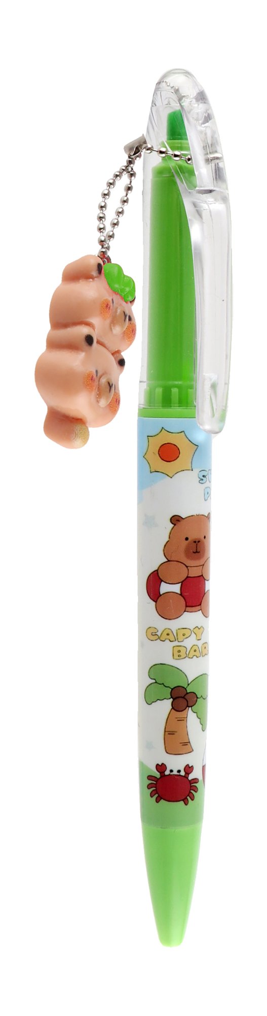 2in1 0.7mm Pink Ink Marker & Blue Ink Pen with Teddy Bear Shaped Tip