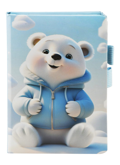 Teddy Bear Hardcover Notebooks with Pen Holder – 6 Pack, 80 Sheets, Ruled