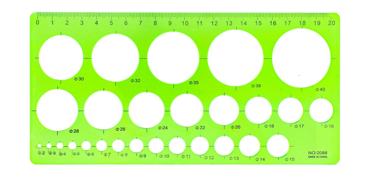 Green Circle Plastic Stencil Ruler