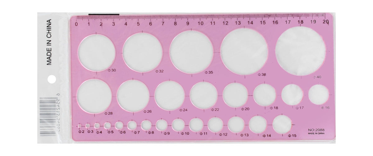 Green Circle Plastic Stencil Ruler