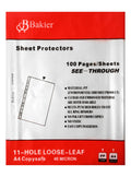 Bakier A4 Clear 11-Hole Sheet Protectors