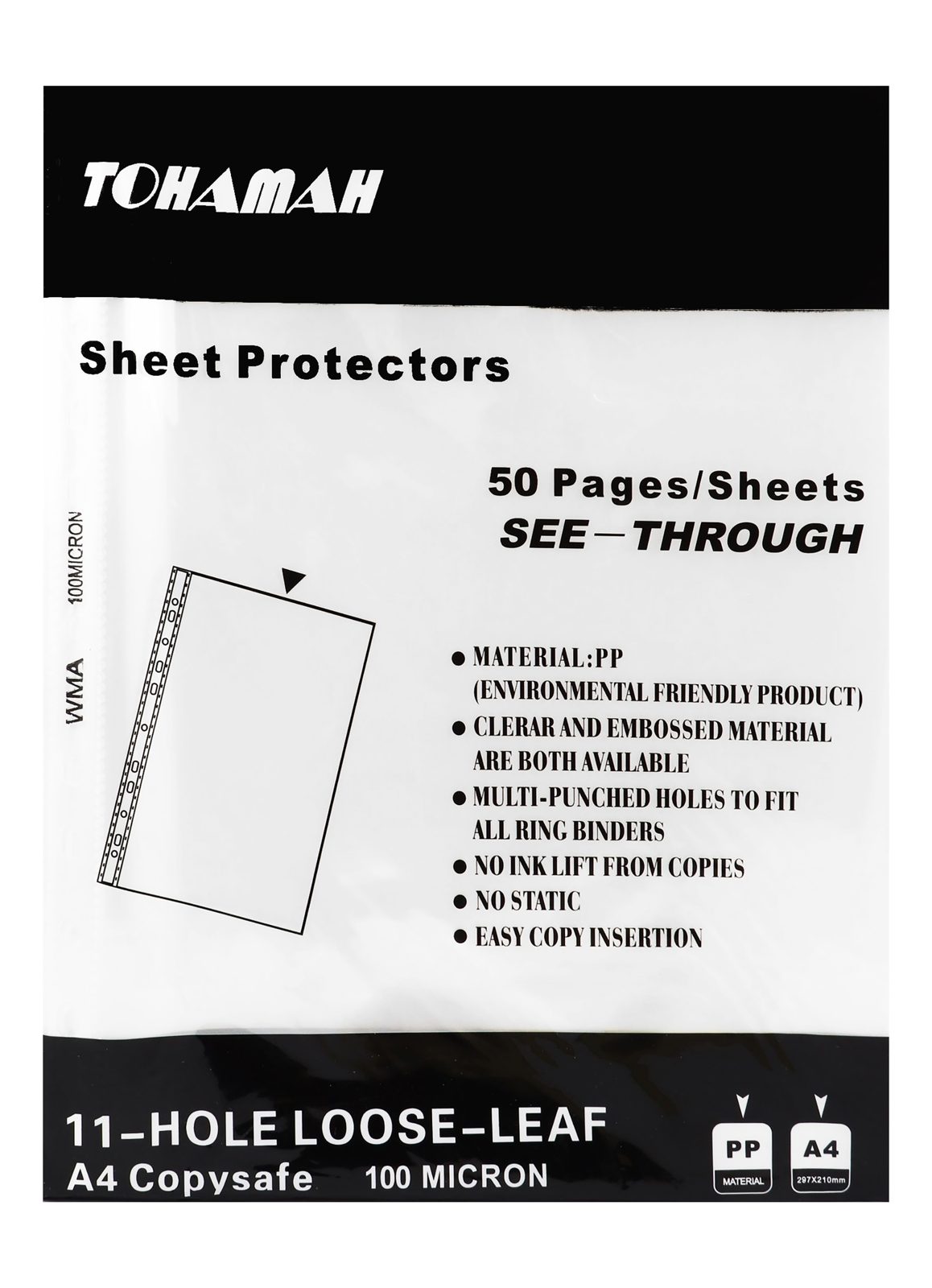 U-Shape Sheet Protectors – 100 Micron