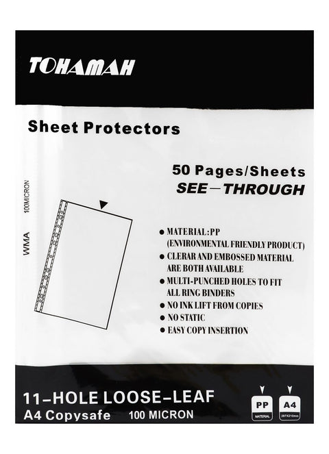 U-Shape Sheet Protectors – 100 Micron