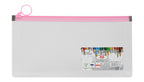 Midgo A6 Clear & Pink Waterproof Zip Bag – 255x130mm