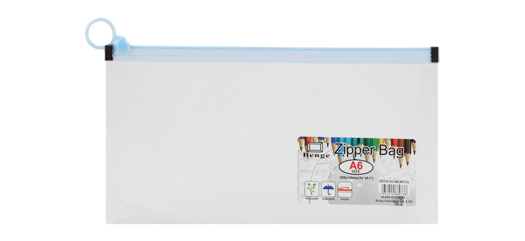 Midgo A6 Clear & Pink Waterproof Zip Bag – 255x130mm