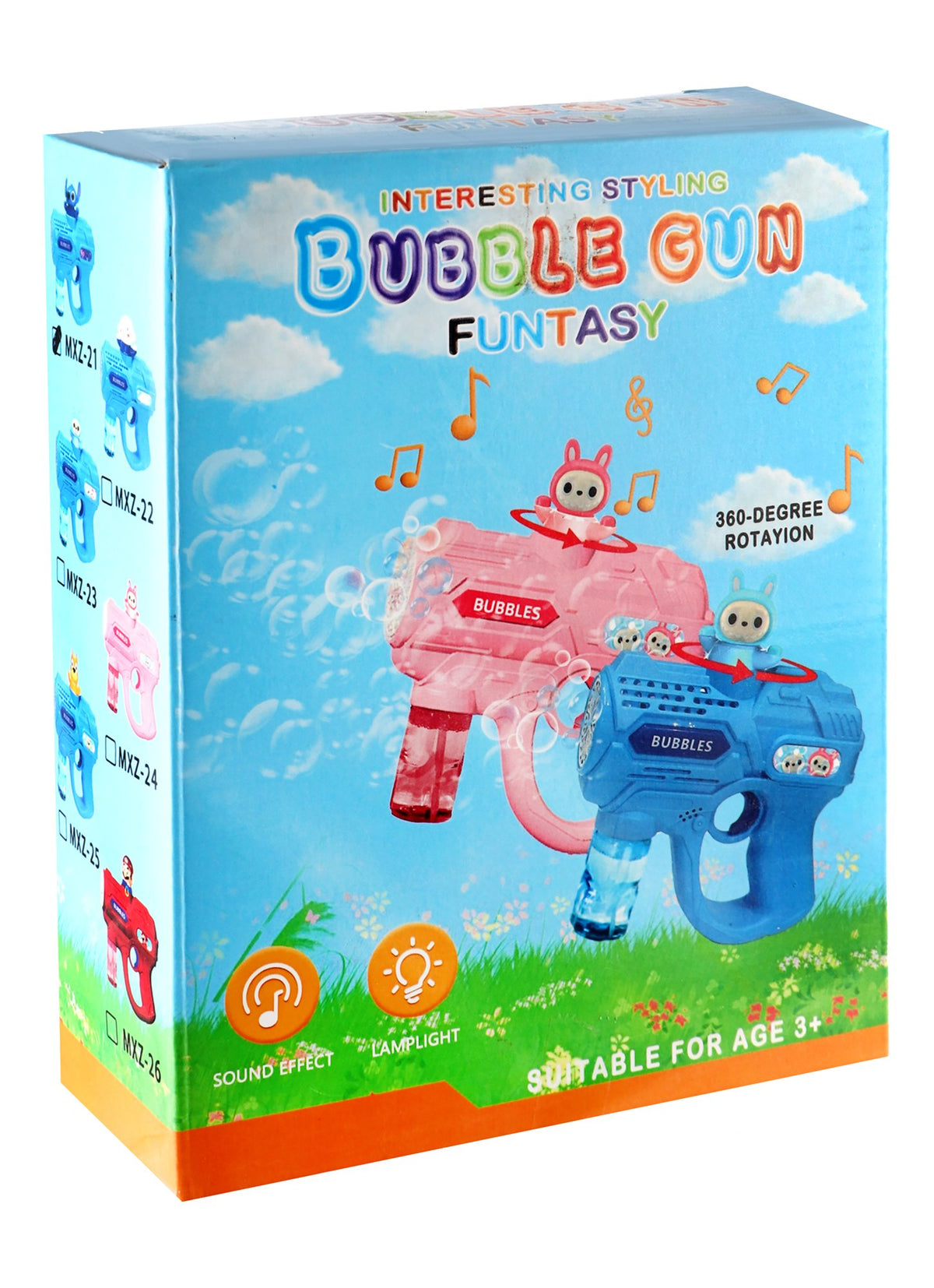 Blue Stitch Shaped Bubble Gun with Sound & Light