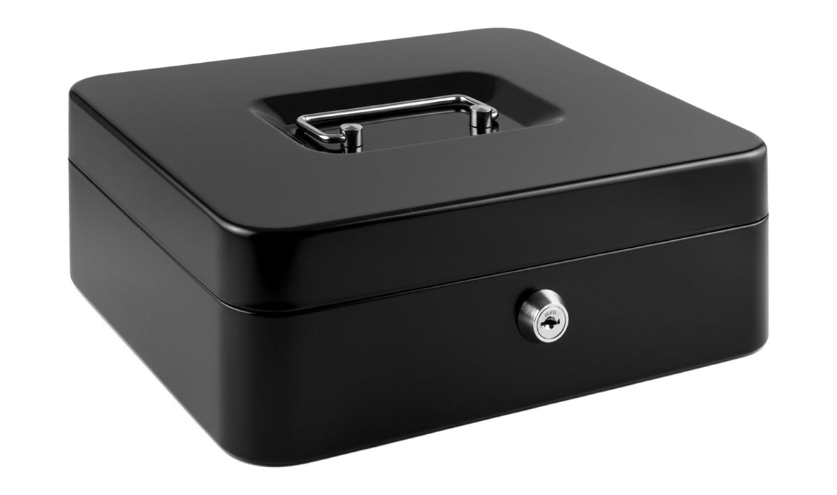 Black Metal Safe with Key – 9x20x25cm