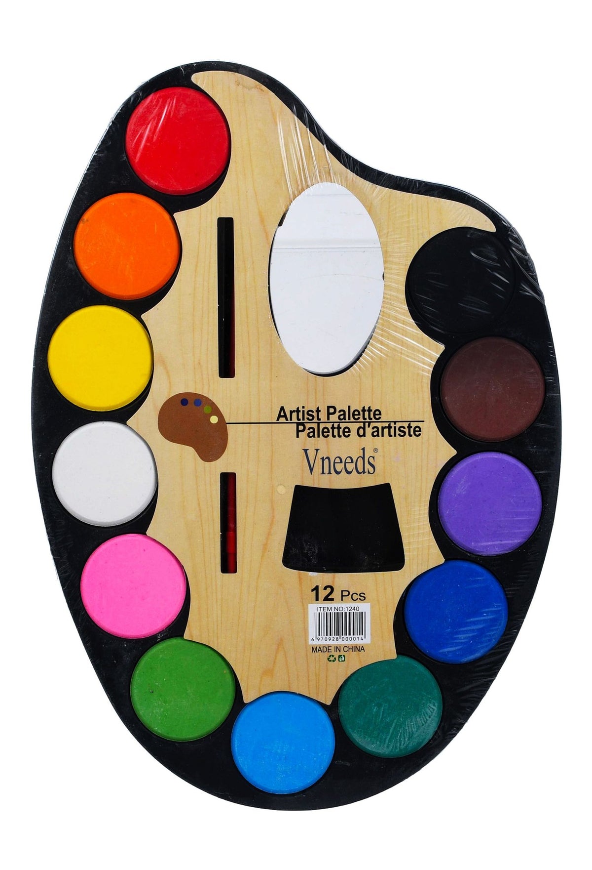 Vneeds Artist Assorted Watercolor Paints with Palette & Brush