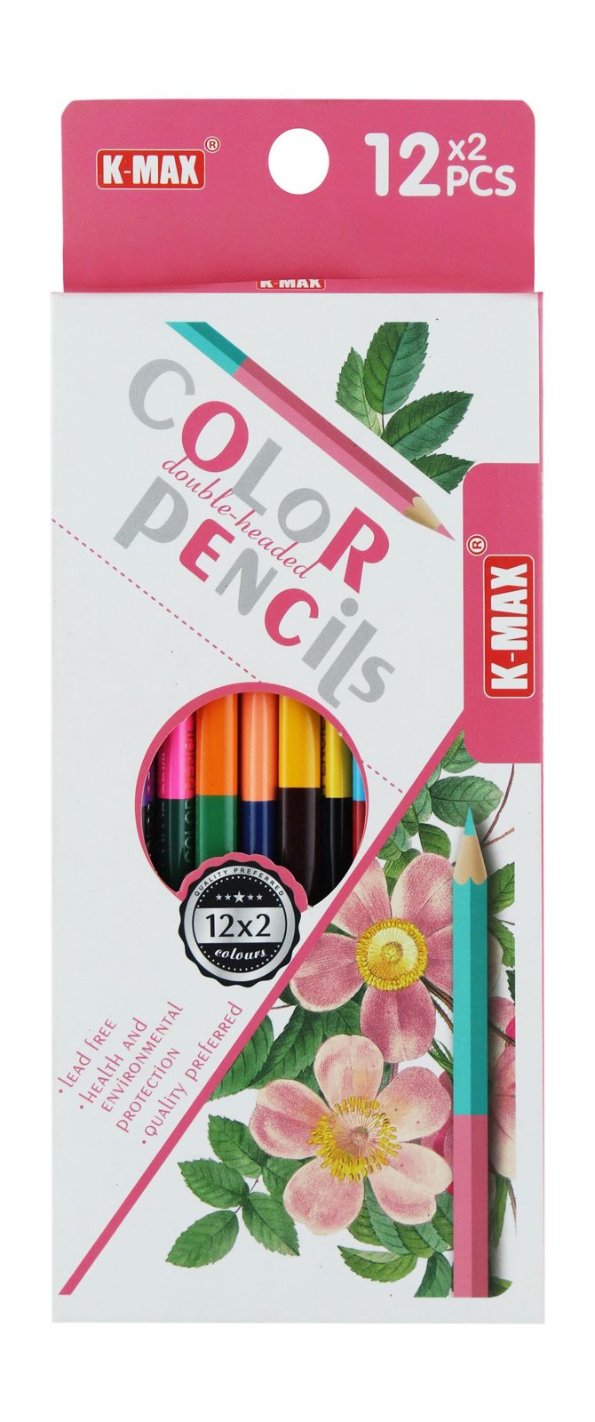 Dual-Color Wooden Colored Pencils – 12 Pencils, 24 Colors, V7012